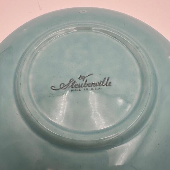 Vintage 1950 Steubenville Fairlane Tea Cup Blue Replacement Saucers Set/4 Marked - Picture 5 of 7